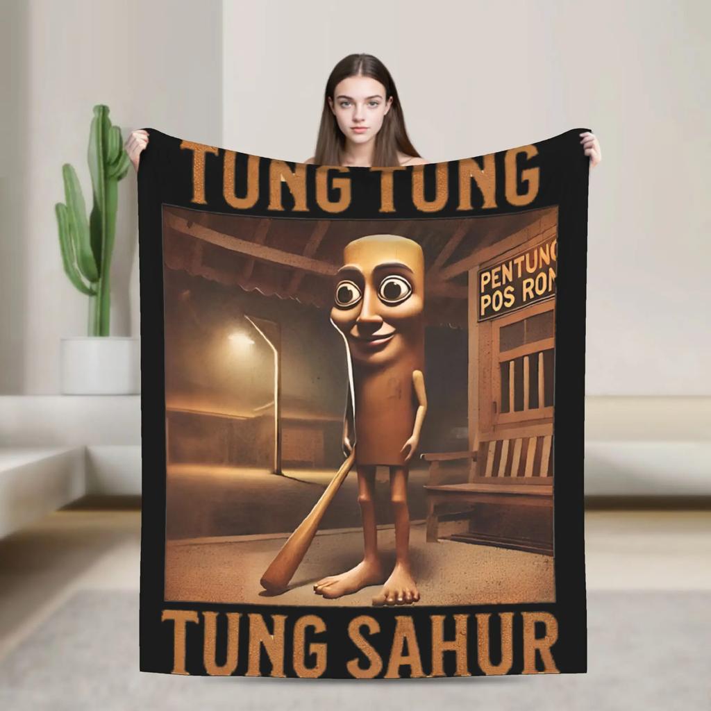 Bombardiro Crocodilo Anime Flannel Blanket Italian Meme Brainrot Custom Throw Blankets for Home 125*100cm Plush Thin Quilt