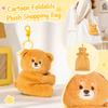 Foldable Plush Animal Shopping Bag Keychain Soft Stuffed Toy Portable Reusable Bag with Clip for Easy Carrying and Storage