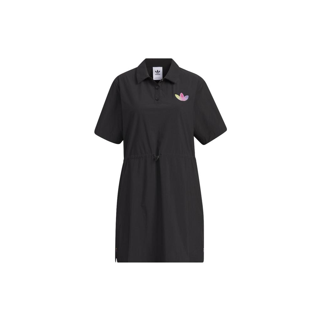 adidas Originals LT DRESS Women's Polo Short Sleeve Dress Black IP2199