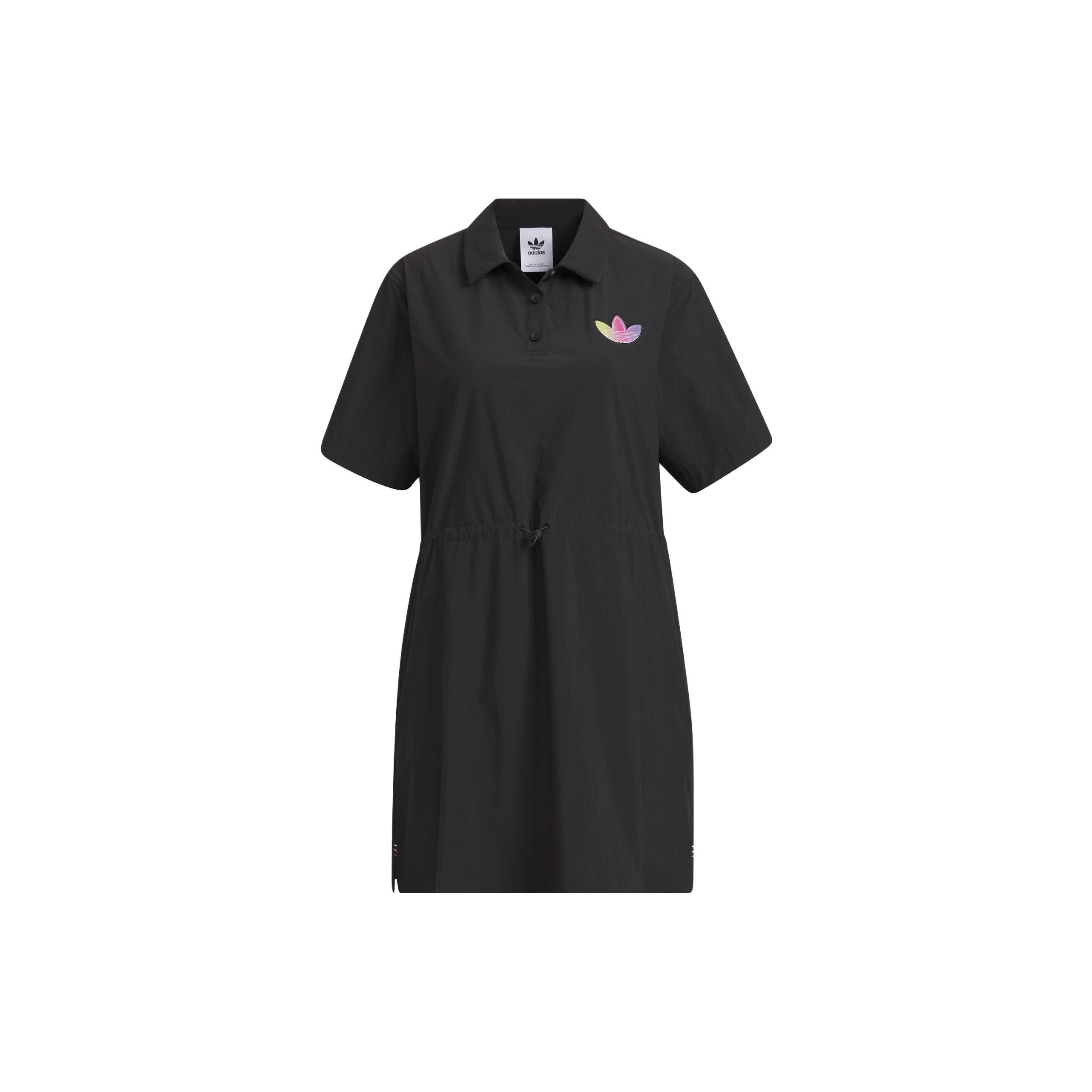 adidas Originals LT DRESS Women s Polo Short Sleeve Dress Black IP2199 XXS