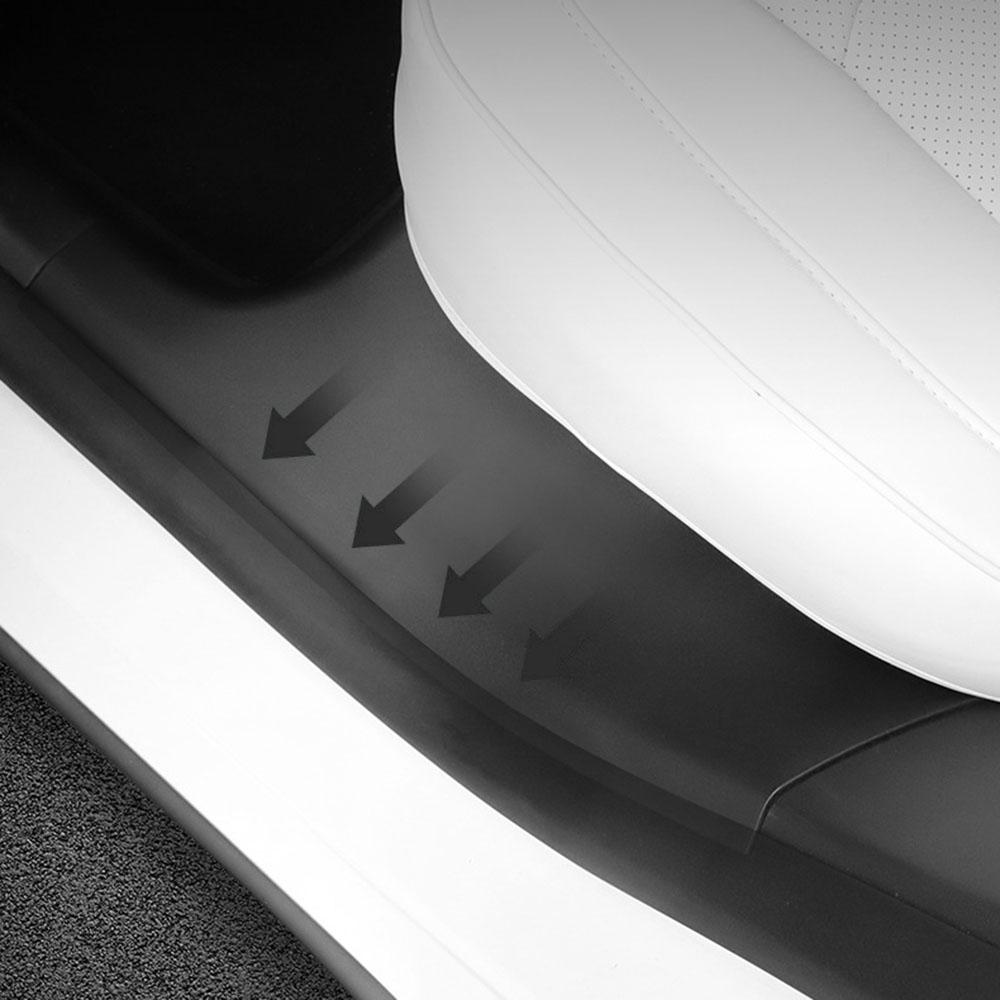 

For Tesla Model Y 1 Pair of ABS Door Sill Guards Rear Door Entry Guards Mat Car Interior Accessories Type A