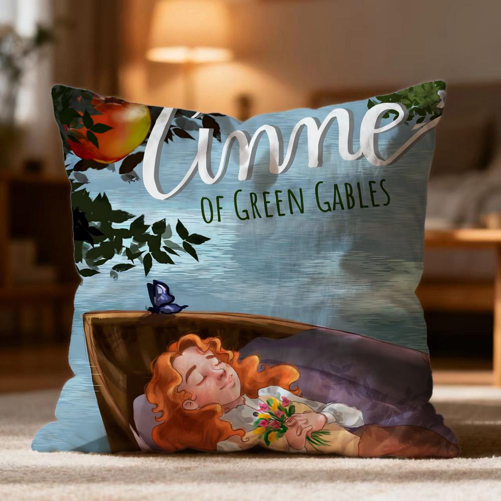 Hot AAnne of Green Gableses Cushion Cover Soft Washable Pillow Case Multi-Scene for Couch Bed Travel Office Use
