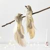 2PC Glitter Christmas Birds Artificial Foam Feathers Couple Bird Pendants for Home Wedding Party XMAS Tree Realistic Decoration