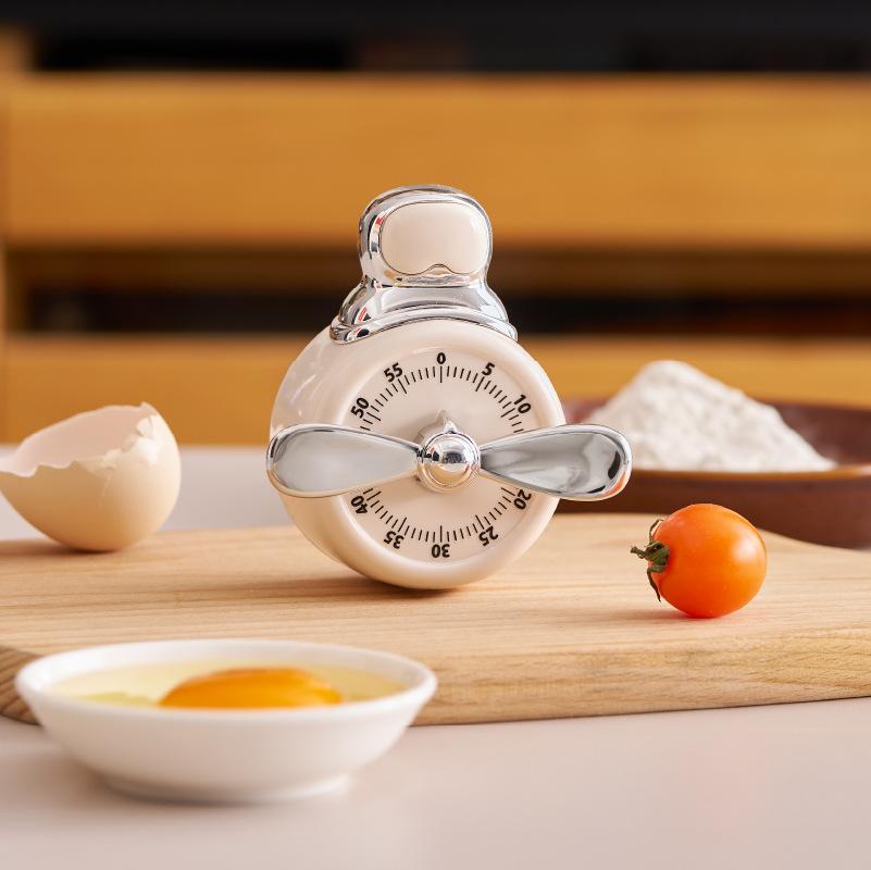 

Pilot Magnetic Timer Kitchen Mechanical Reminder Cooking Timer Cooking Baking Countdown Alarm Clock білий