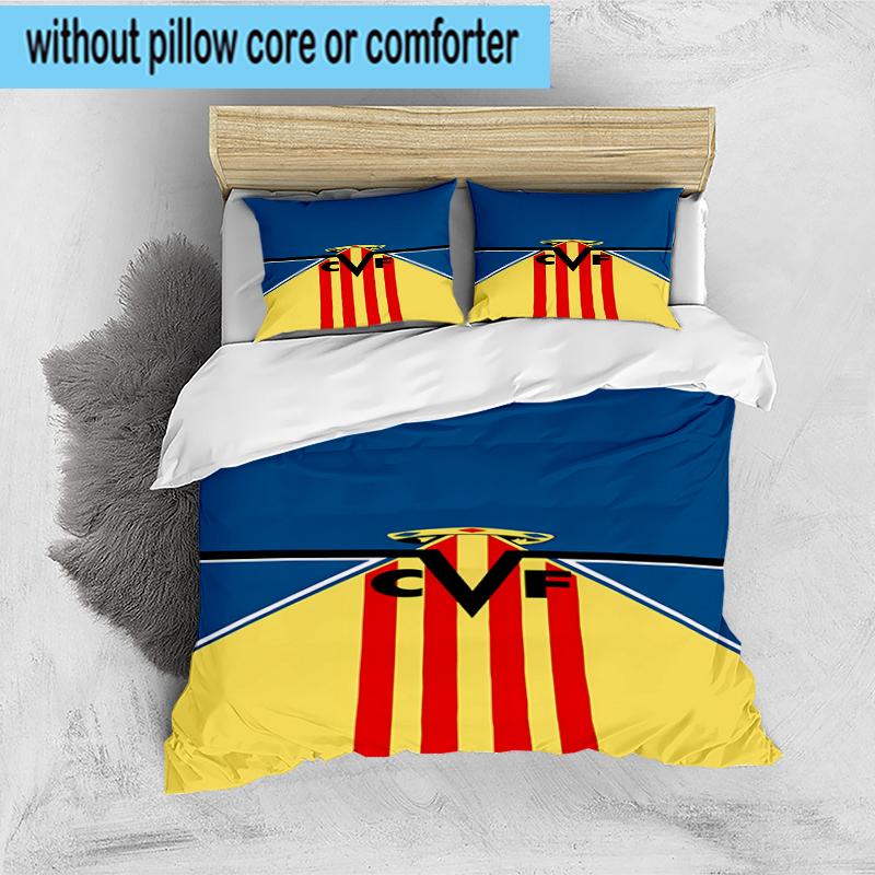 3PCS CF Football Emblem Bedding Set,Including 1pc Duvet Cover And 2pcs Pillowcases Perfect for Bedroom, Dormitory, Fan Christmas Gift
