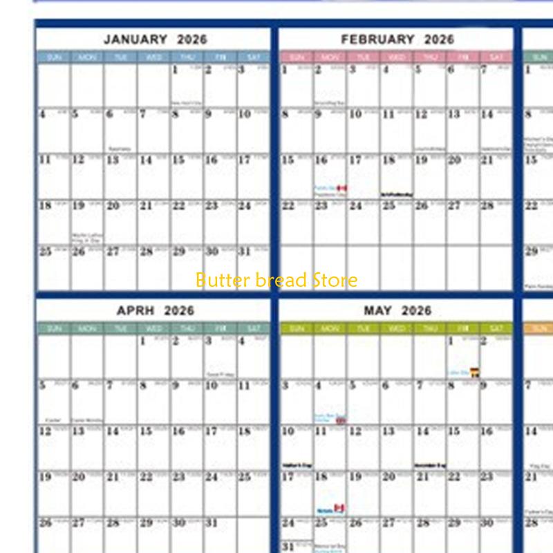 W89C 2026 Wall Calendar Planner 2026 Yearly Planner Erasable Calendar 59x88cm