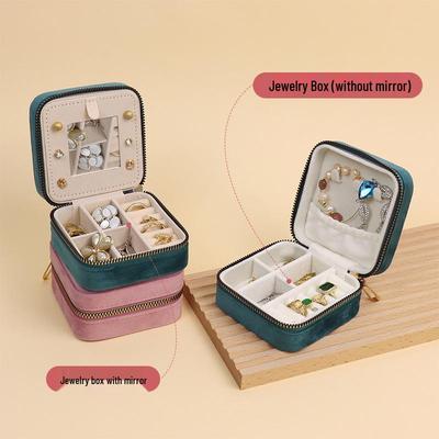 Elegant Velvet Jewelry Box for Earrings & Necklaces - Portable Travel Storage & Display Case