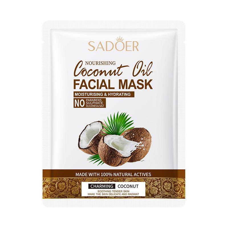 5pcs SADOER Coconut Face Mask Facial Skincare Moisturizing Firming Hydrating Nourishing Facial Masks Face Skin Care Products