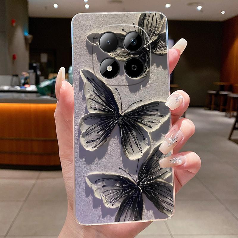 

Phone Case For Xiaomi Redmi Note 15 Pro 4G Funda Capa Butterfly Bow Protective Casing Transparent Coque Soft Silicone TPU Cover Redmi note 15 Pro 4G