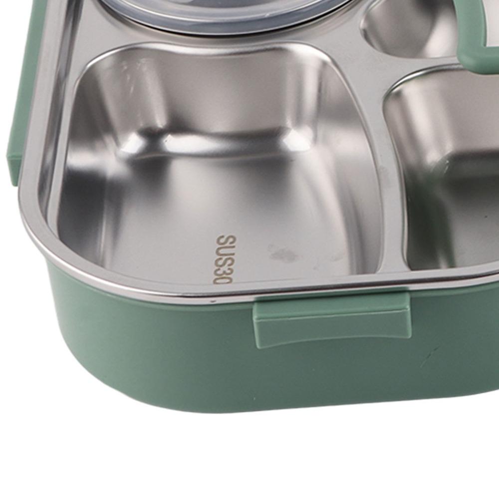 4-Compartment Portable Bento Box Includes Spoon & Chopsticks Food Storage Container Office Use