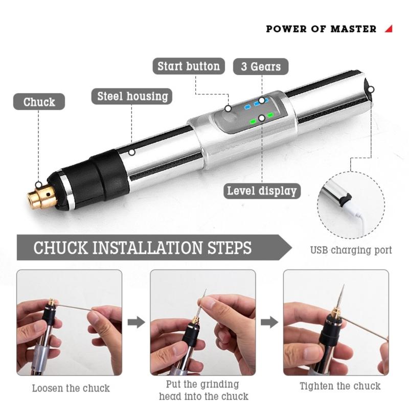 Professional 25W Rechargeable 3 Speed Adjustable Engraving Tool Wireless Design With 36 Templates Suitable For DIY Craft
