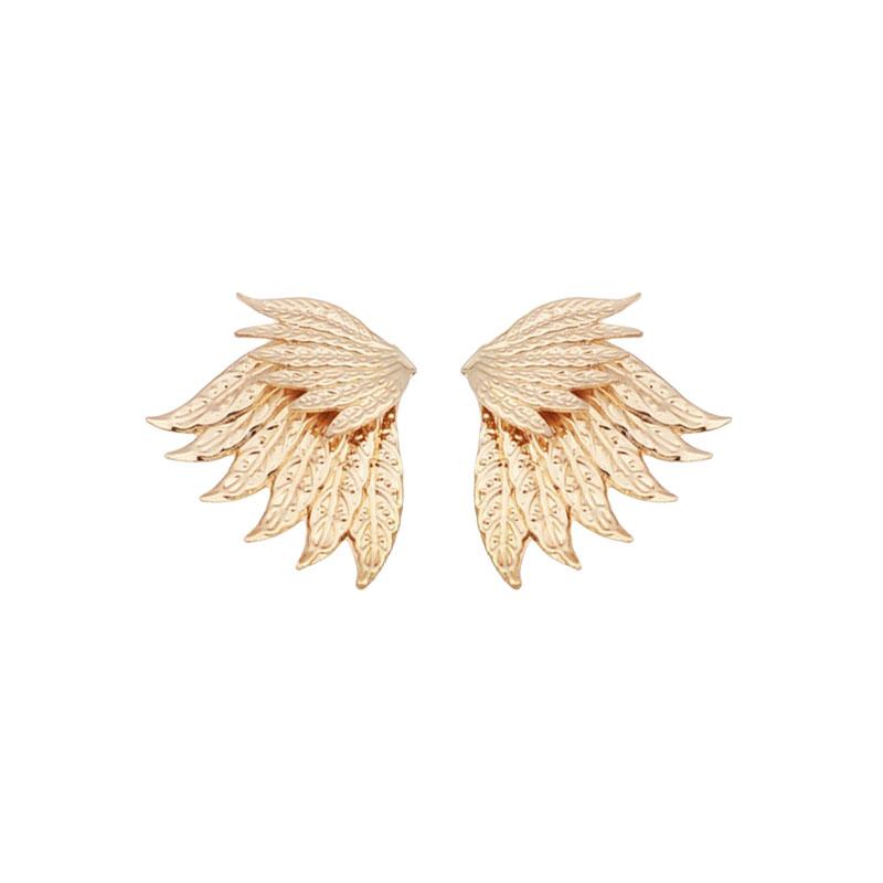 2025 New in Angel Wings Bohemian Gold Color Metal Small Earrings for Women Double Layers Wings Ear Jewelry femme orecchini