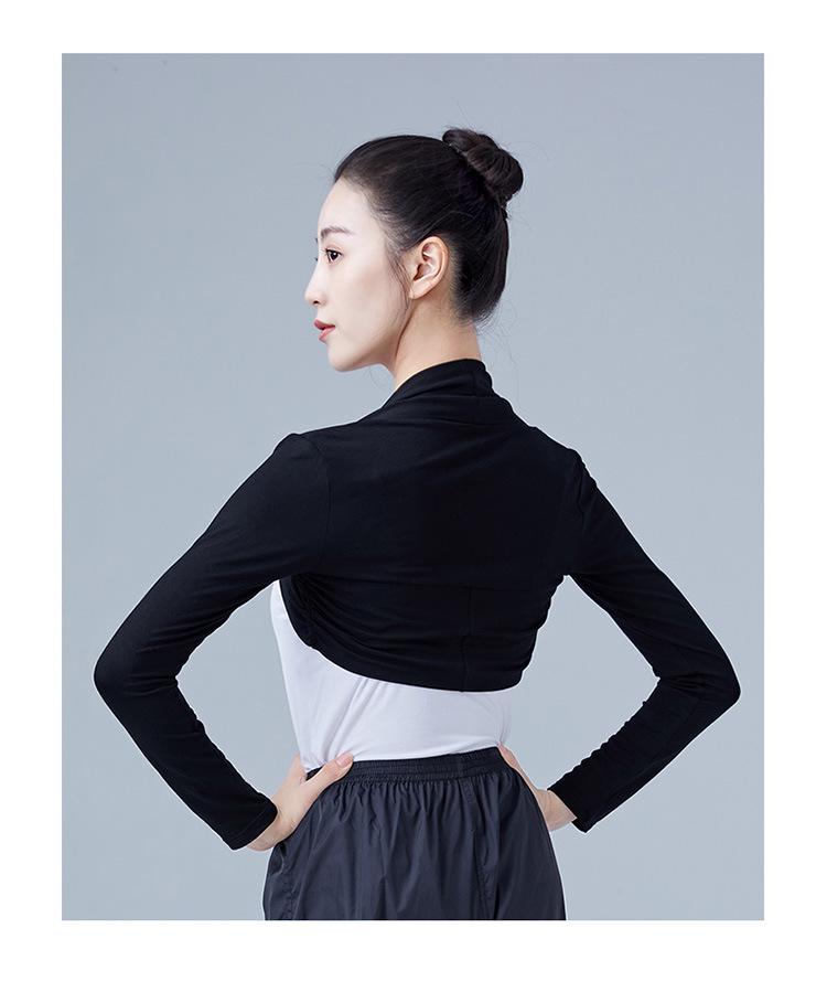Ballettkleidung für Damen: Modales Langarm-Cape-Top mit Weste und Schulterschutz