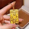 Gold-Anhänger Halskette: Super Flash, Glückverheißendes Sandgold Eis Karten-Design für Damen