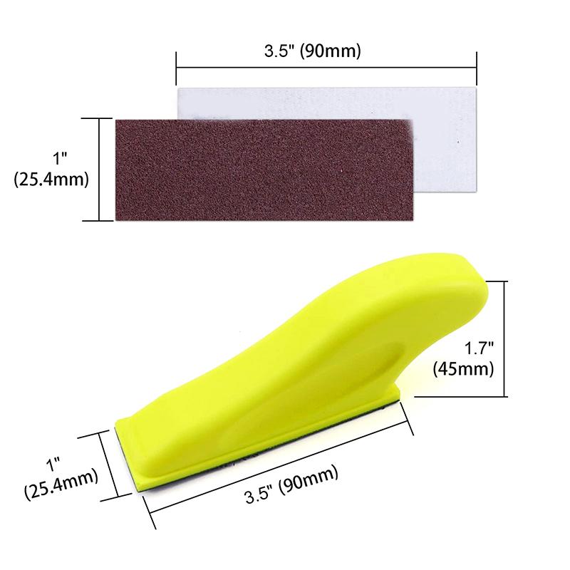 3.5"X 1" Mini Sandpaper Kit With Hook And Loop Sanding Block 71 Pcs Assorted 40/80/120/180/240/400/600 Grits For Polishing