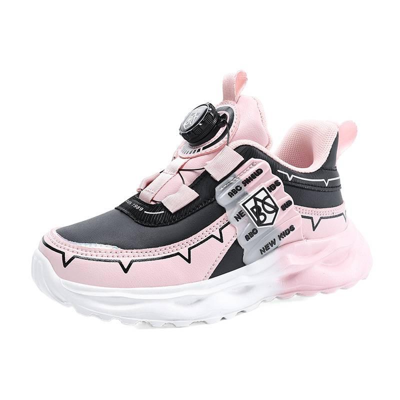 2025 neue Jungen Laufschuhe drehbare Knopfschuhe Mesh atmungsaktiv Mode Kinder Sportschuhe Fabrik Direktversand