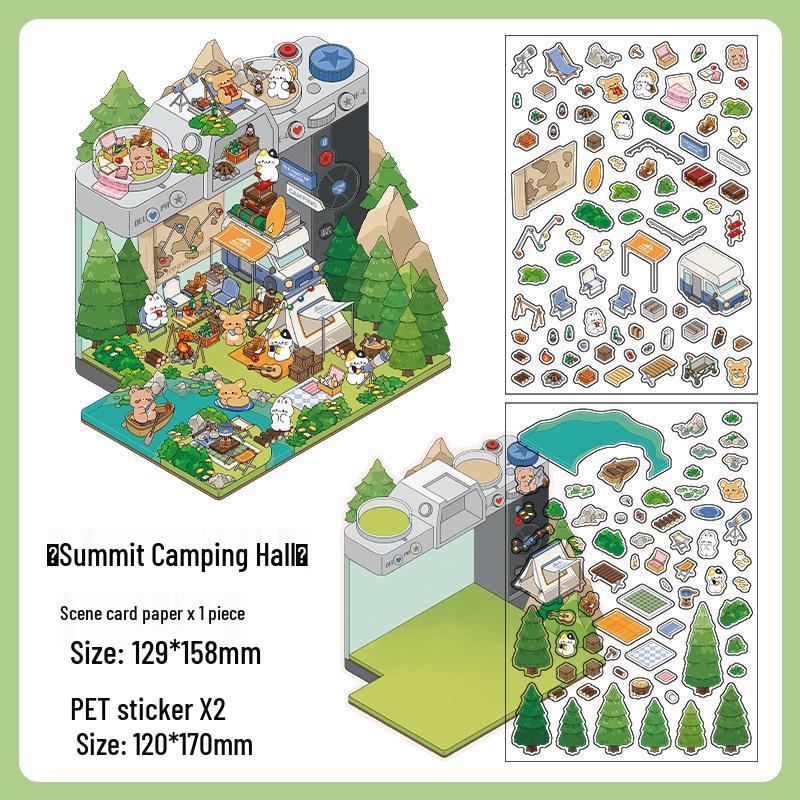 

Infeel.Me Sixth Edition 2.5D PET Scenery Cartoon Sticker Set for Students