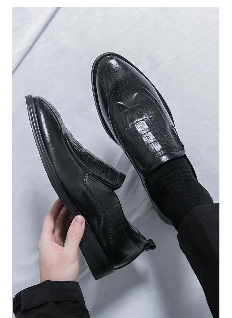 Men's Formal Leather Slip-on Loafers: Business & Casual Moccasins - Large Sizes for Spring & Autumn