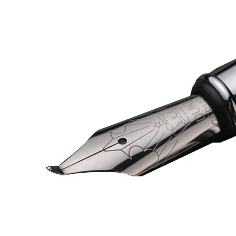 

Duke Classic Black & Silver Carbon Fiber Bent Nib Calligraphy & Fountain Pen M Nib 0.5mm For Writing Ink Pen GF002 Only One Pen