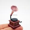1 sztuka Domek dla lalek Gramofon Model Miniatury Odtwarzacz płyt Winylowych Model Retro Ozdoba do domu Dekoracja Akcesoria do modeli Miniaturowych