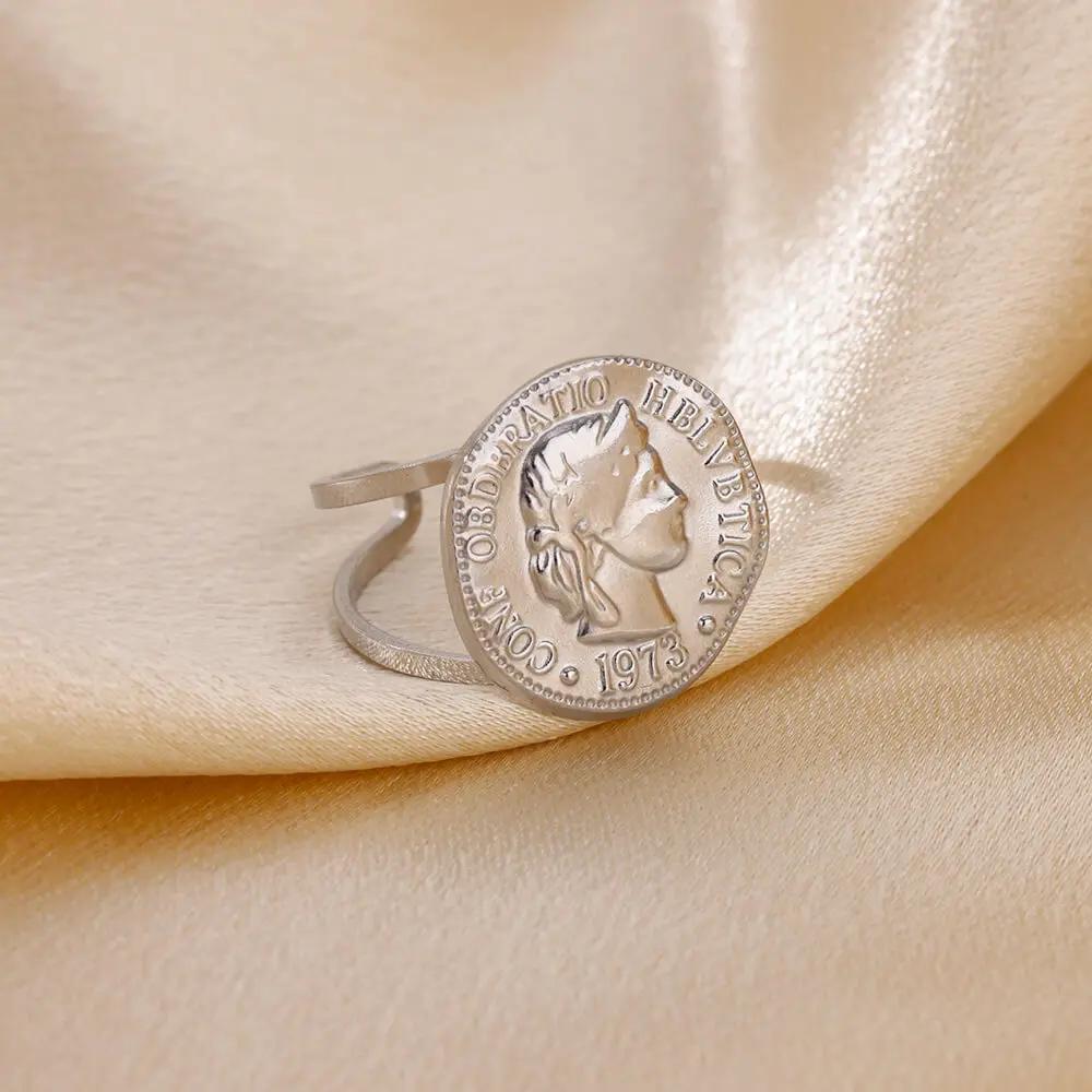 Dainty Zircon Shell Starfish Turtle Evil Eye Rings Stainless Steel Ring Women Anti Fading Golden Charm Zircon Accessories Gifts