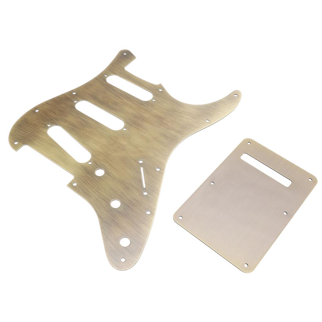 Electric Guitar Pickguard and Backplate Bronze Color Metal SSS Pick Guard Back Plate Set for 3 Single Coil Pickup