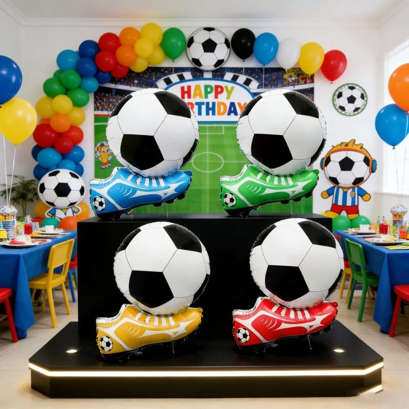 3D Football Soccer Balloons with Ball & Sneaker Shapes Ideal for Themed Parties Birthday Sports Event Decorations Supplies