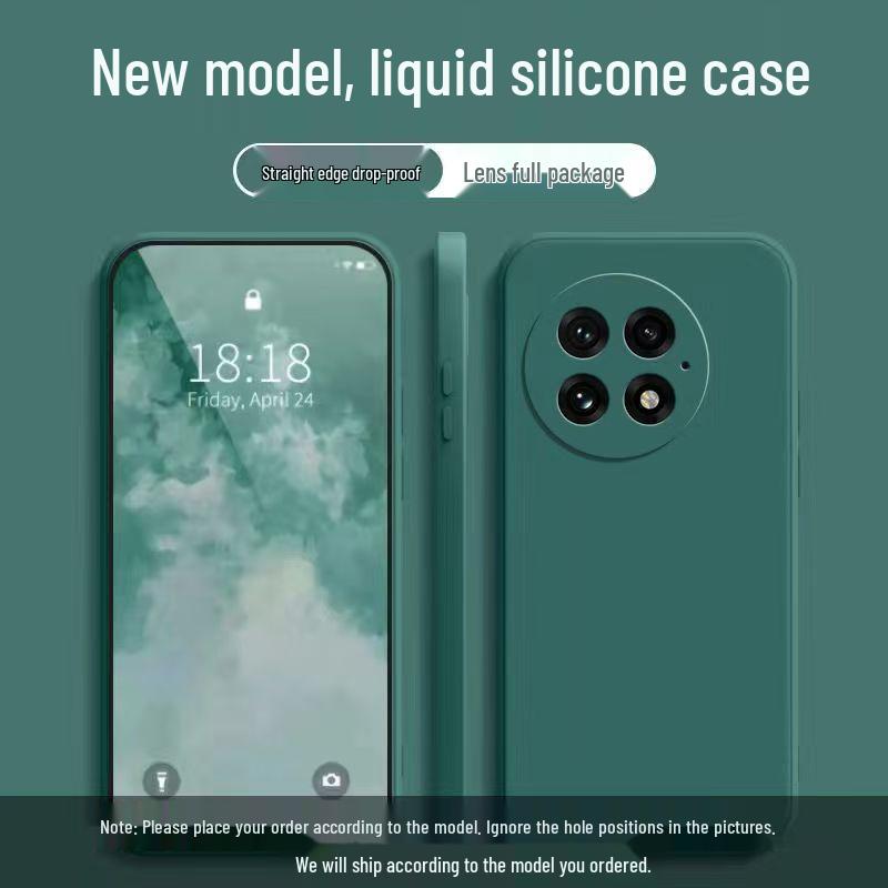 OnePlus 13 Liquid Silicone Phone Case: Full Coverage, Drop Protection, Solid Color, Skin-Friendly, Simple Style.