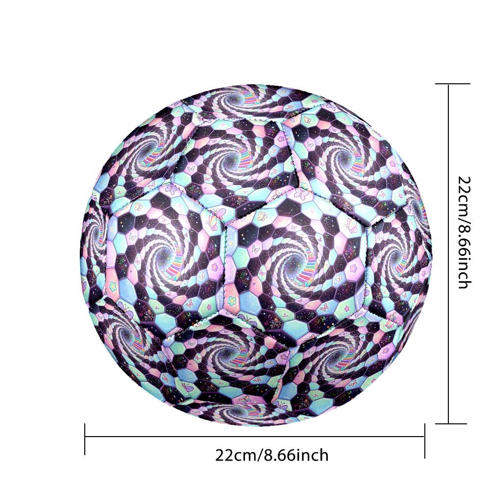 1pc Hexagon Butterfly Tunnel Themed Soccer Ball, Size 5, Lightweight PVC Material, Outdoor Training Soccer Ball Gift. q62228