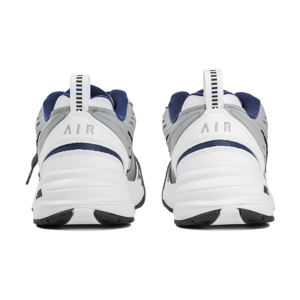 Nike Air Monarch 4 White Navy Textile, Leather Cushioning Low Top Chunky Sneakers Unisex White Gray 415445-102(Team4-)
