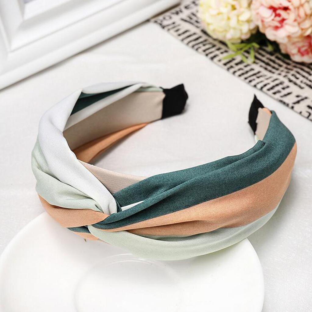 New Fashion Women Hairband Wide Side Headband Cross Knot Turban Classic Striped Headwear Girls Hair Accessories Drop Shipping