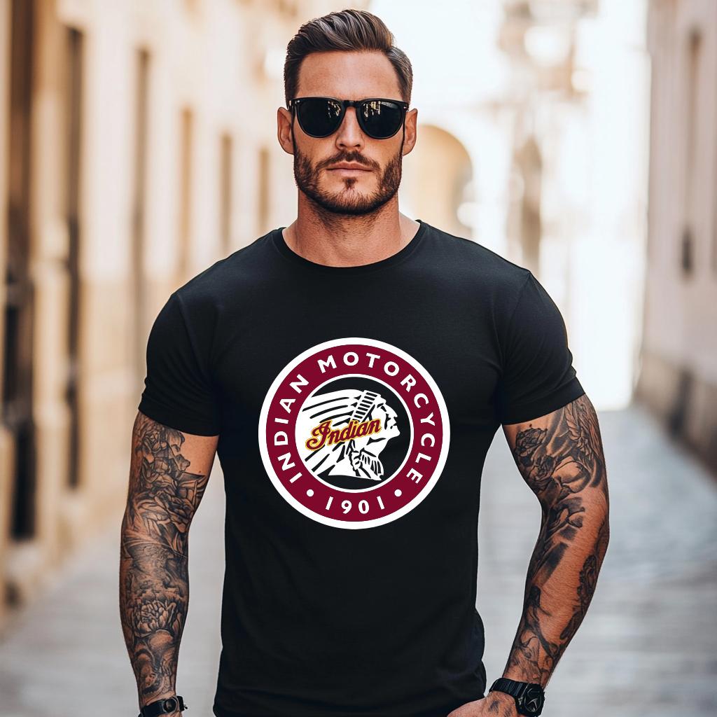 2024 Herren T-Shirt Lässig Indians Motorcycle T-Shirt Grafik Übergroß Motorrad Biker Cafe Racer Chopper Vintage Streetwear T-Shirts