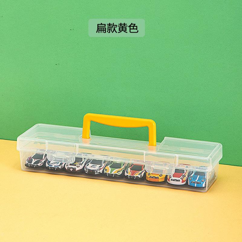 Children s toy car ornament, desktop mini car handheld storage box, transparent square model storage organizer box