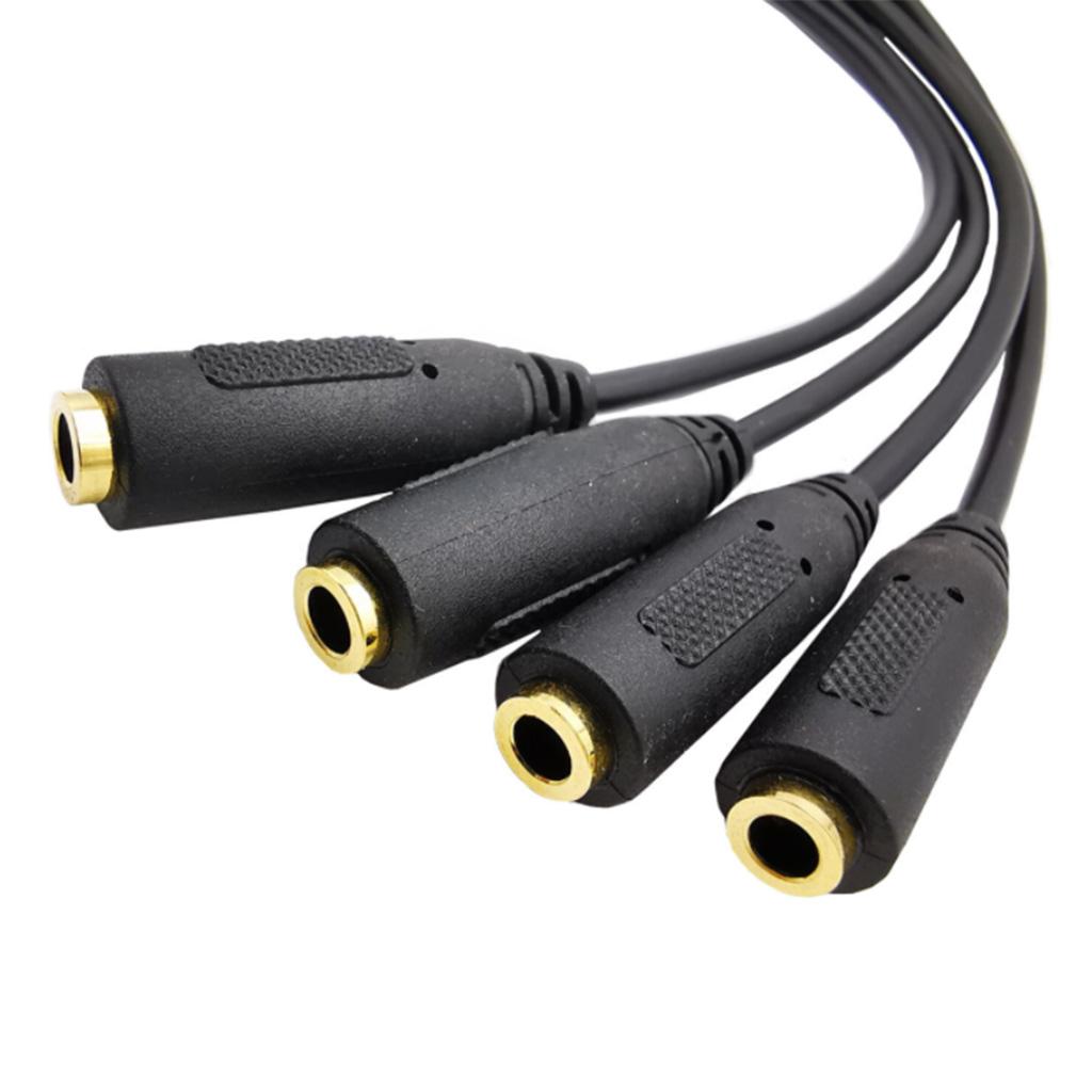 3.5mm Audio Cable, One Point Four Extension Cable, DC3.5 Stereo Male, Divided Into 4 DC3.5 Stereo Female,Level 3