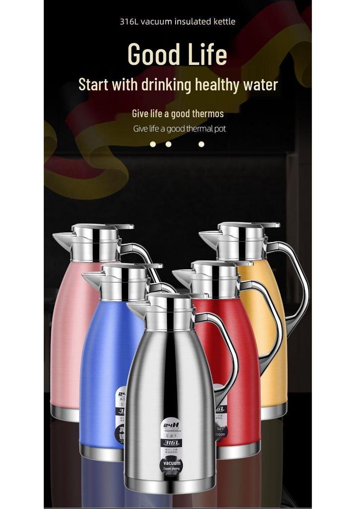 Stainless Steel Double-Layer Insulated Kettle - Anti-Scald Hot Water Bottle for Home & Commercial Use