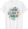 Color Our World Summer Reading 2025 Boho Wildflower Book T-Shirt