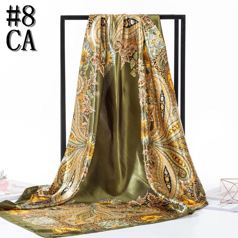 Women's Versatile Silk-Like Satin Scarf, Large Square Shawl for Spring & Autumn