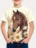 Children's Clothing Boys T-Shirt 3D Horse Print Short Sleeve Fashion Kids Summer Clothes Casual Child Girls Clothing O-Neck Tops