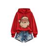 Women's Christmas Print Long Sleeve Round Neck Top for Holiday Party