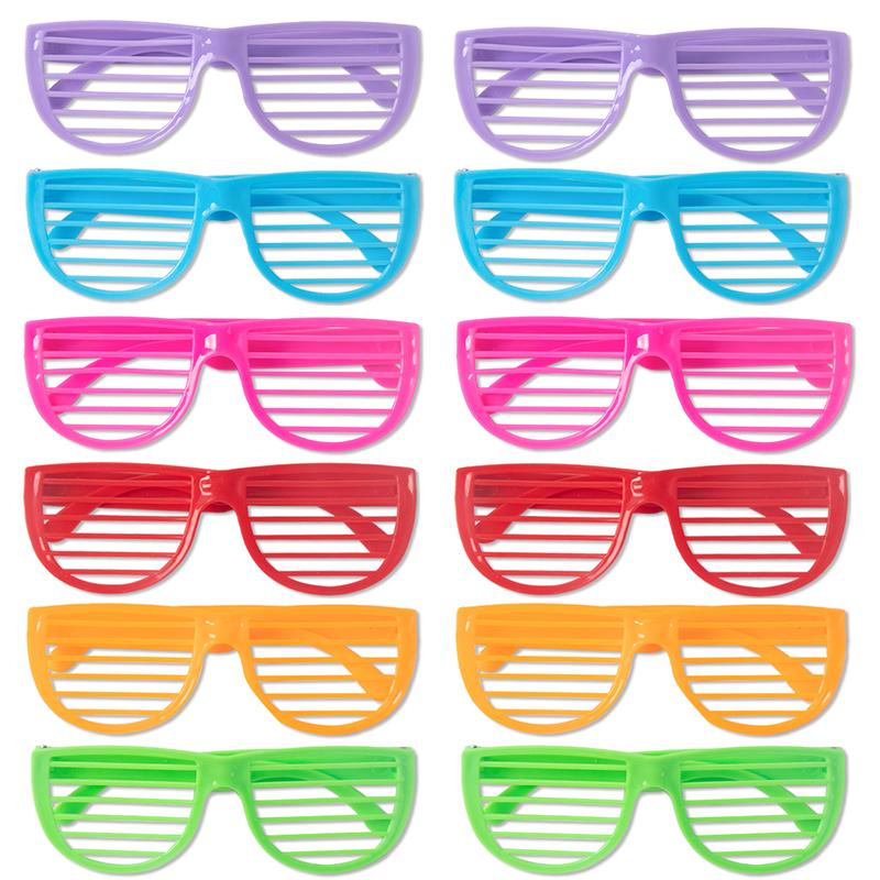 Vibrant 6/12Pcs Multi-Colored Louver Glasses Toys Children'S Boys And Girls Birthday Party Gifts Neon Sunglasses Makeup Party Photos Props