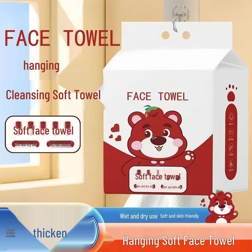 Hanging Disposable Face Towels, Large Family Pack - Soft Cotton, Salon Style, Bottom Draw Design
