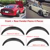 4Pcs Universal Car Wheel Fender Flares Flexible Yet Durable Polyurethane Black