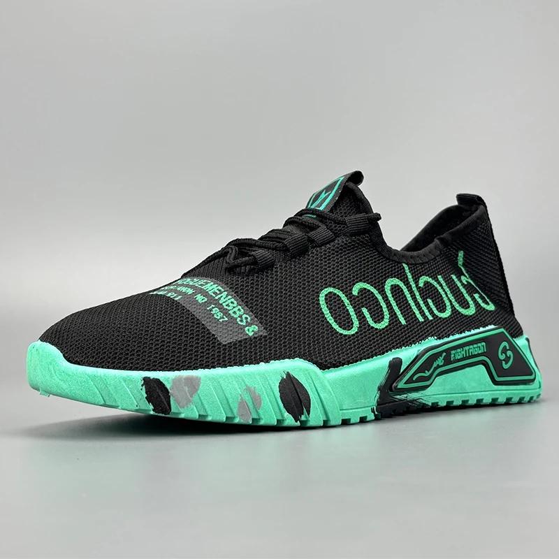 

Мужская легкая спортивная обувь, летняя, новая, дышащая, сетчатая, универсальная, мужская обувь, нескользящая, мягкая подошва, кроссовки для бега, мужские кроссовки 39 зелёный