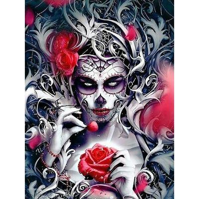 5D DIY Diamond Painting Horror Female Skeleton Diamond Embroidery Full Mosaic Kits Cross Stitch Home Decor Handmade Gifts