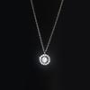 Mode Neue 925 Sterling Silber Runde Anhänger Diamant Halskette Schlüsselbein Kette Frauen Mode Schmuck Für Hochzeit Geschenk