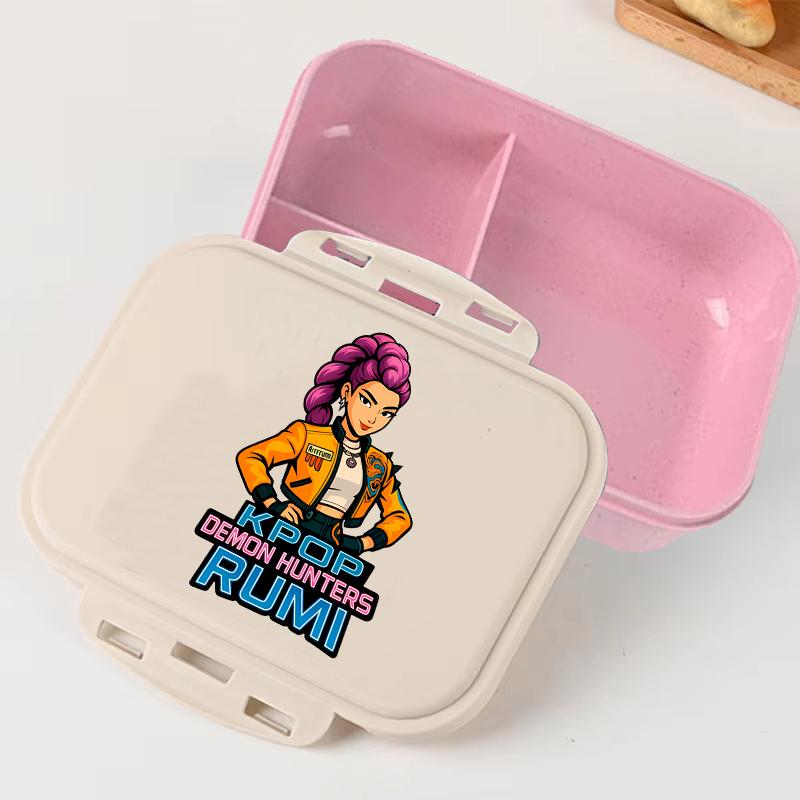 Portable Office Pink kpop Lunch Box Anime Food Storage Containers for k Pop School Picnic Lunchbox Office Dinner Case Gift