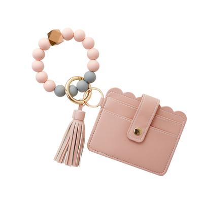 Keychain Bracelet Wear-resistant Key Chains Silicone Beads Good Elasticity Lovely Portable Keys Ring Lightweight Key Buckle