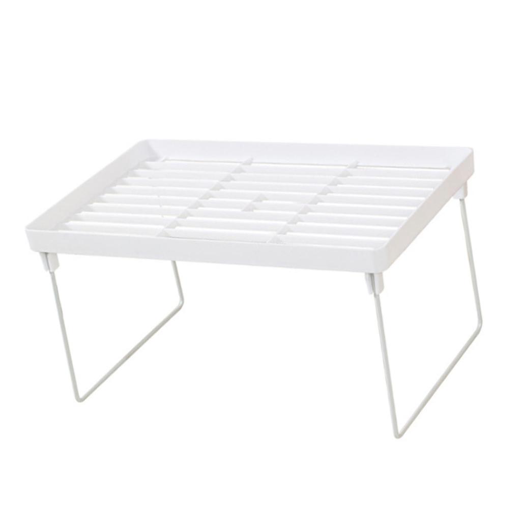 Kitchen Stacking Shelf Plastic and Metal Multifunctional Stackable Kitchen Counter Shelf  