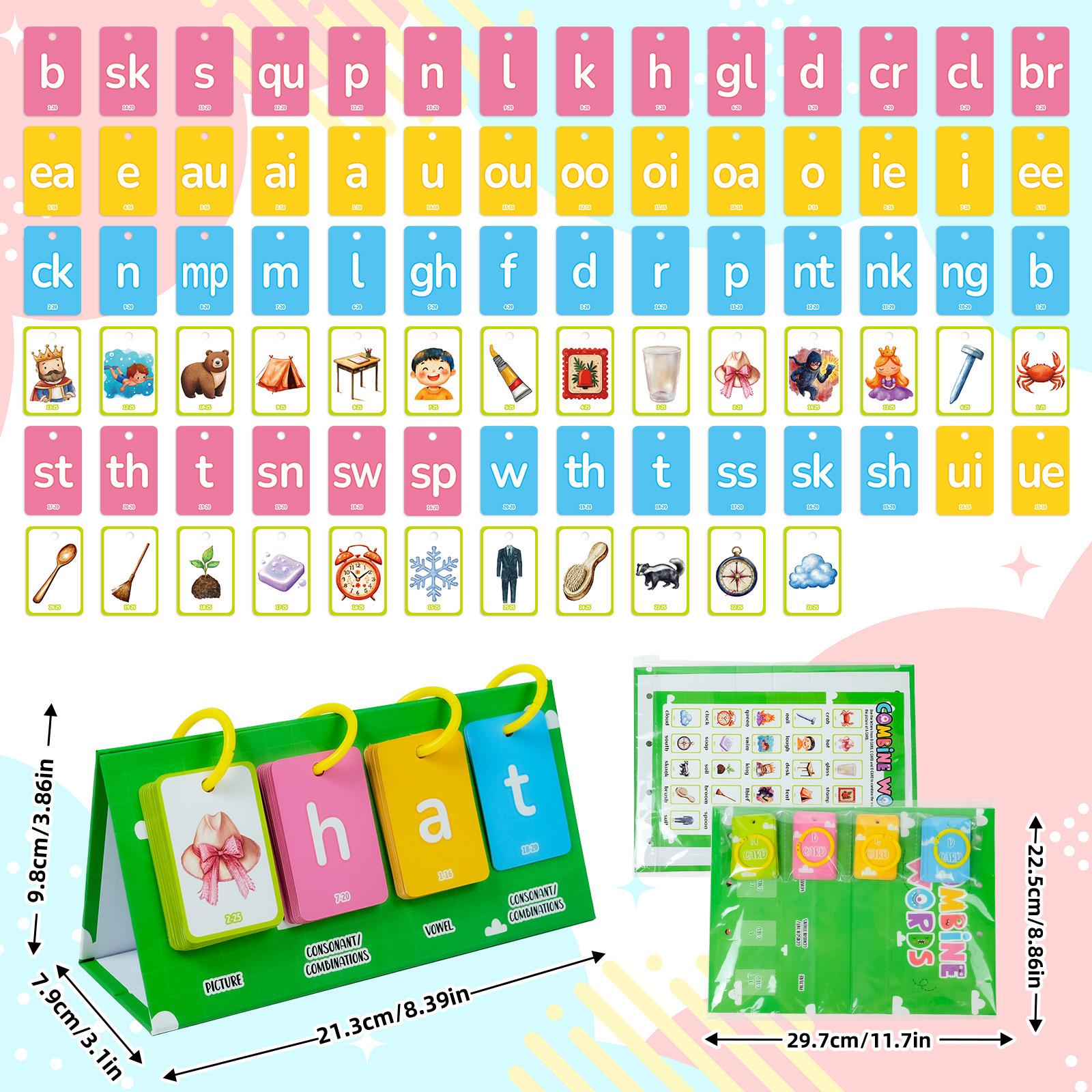 

81 Pack Illustrated English Word Cards for Early Education - ABC Alphabet Learning Flashcards, Homeschool Teaching Tools