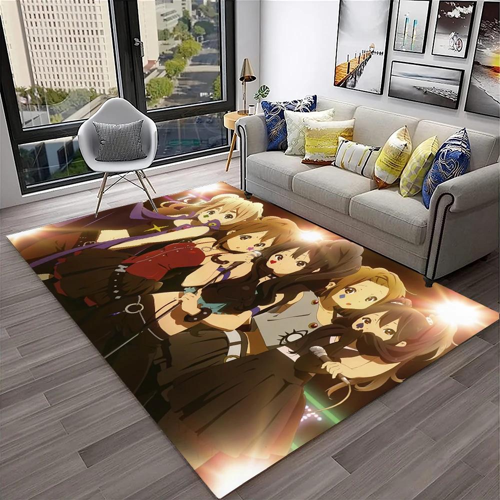 Kawaii Girls K-ON Cartoon Cute Lolita Carpet Rug for Home Living Room Bedroom Sofa Doormat Decor,kid Area Rug Non-slip Floor Mat